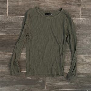 Abercrombie & Fitch Sage Ribbed Knit Top